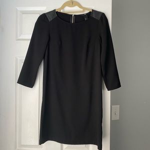 Black H&M Women’s Dress w/ Leather Shoulder Accent